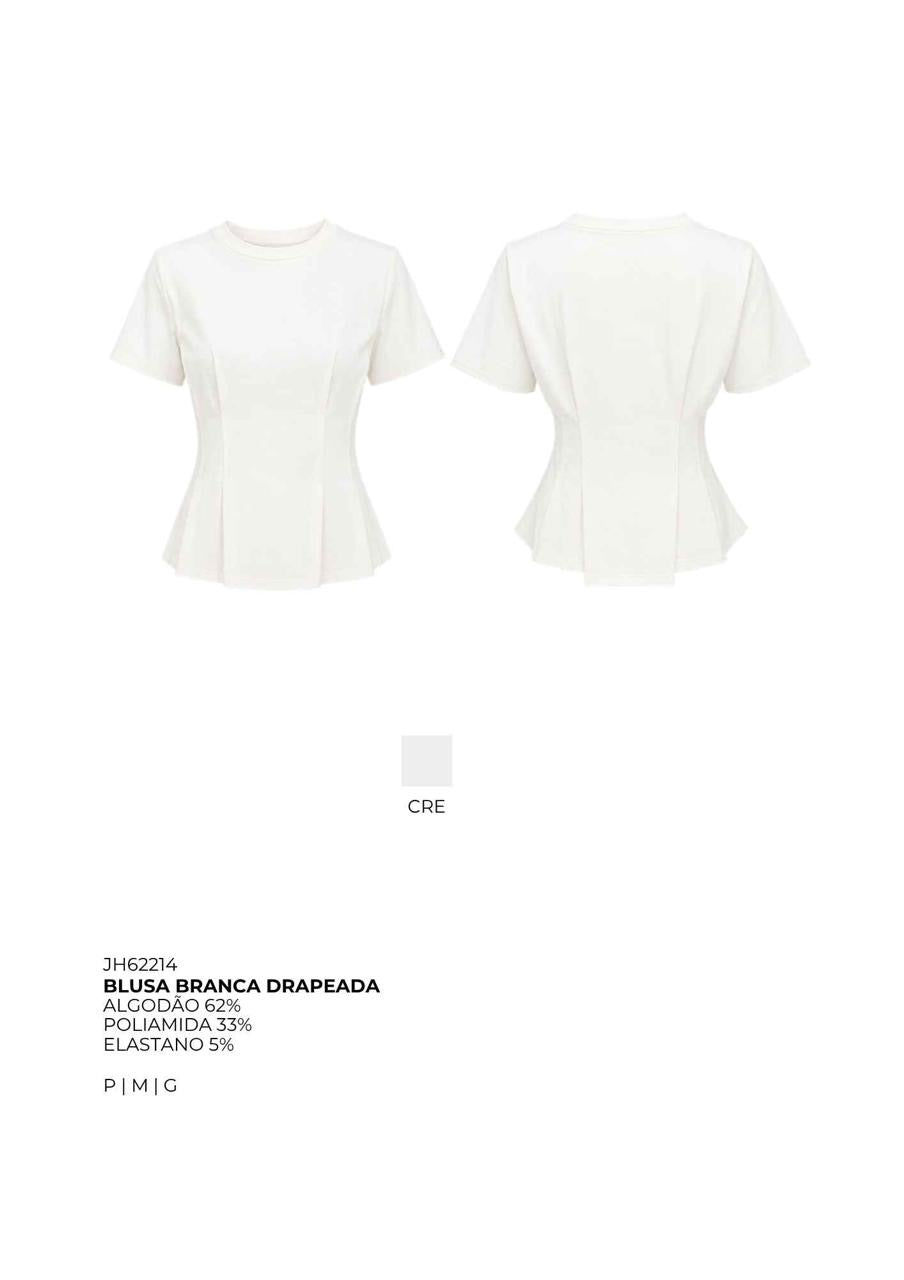 BLUSA BRANCA DRAPEADA