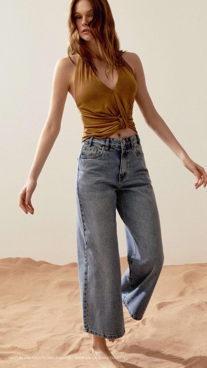 CALÇA JEANS CULOTTE