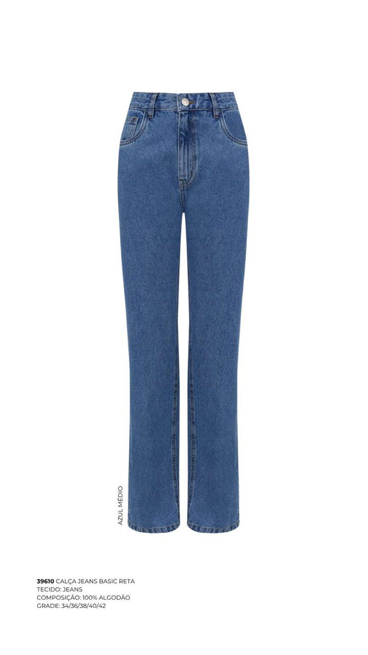 CALÇA JEANS BASIC RETA