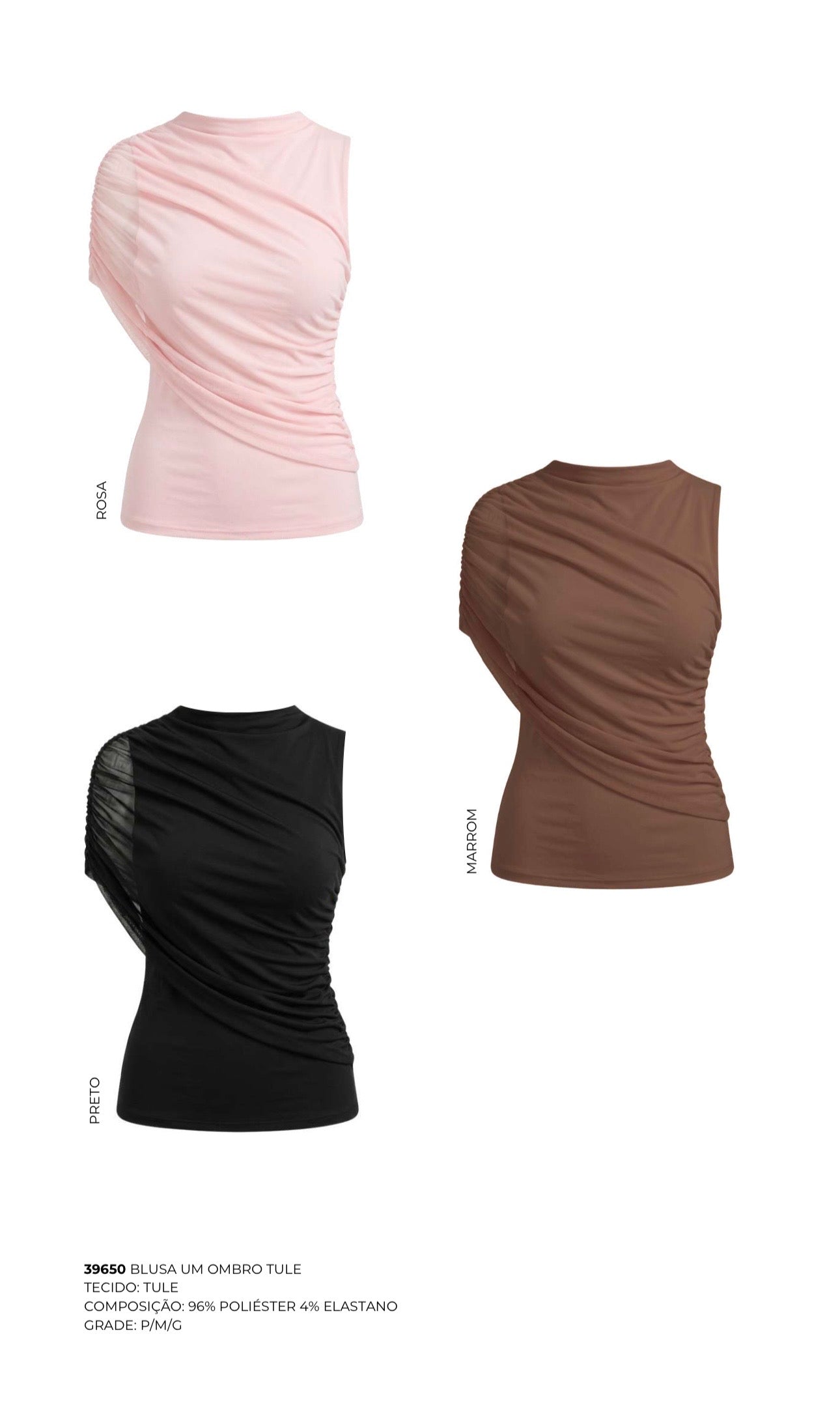 BLUSA UM OMBRO TULE