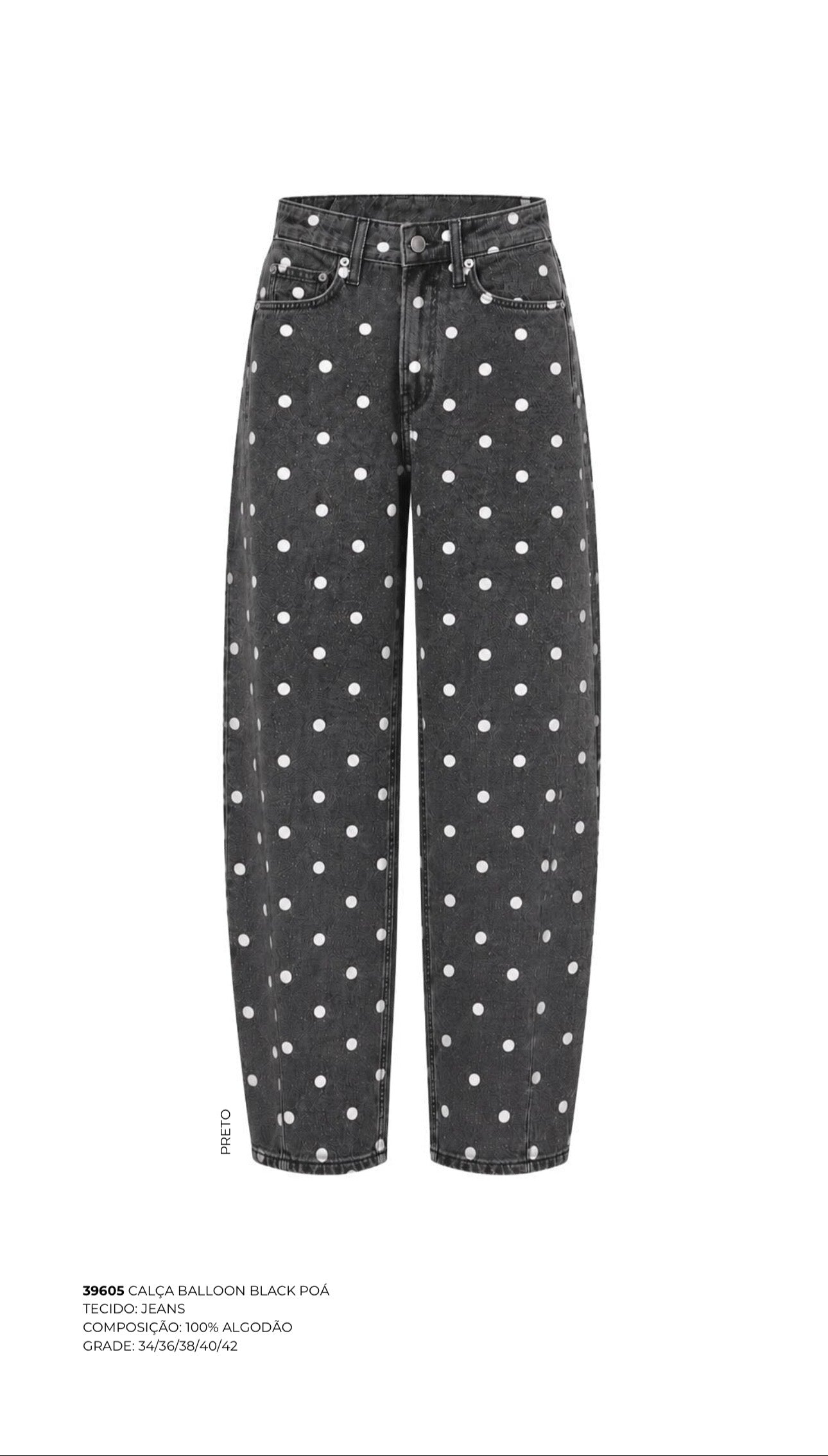 CALÇA BALLOON BLACK POÁ