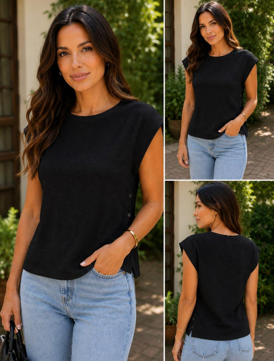 BLUSA BOTÕES LATERAL