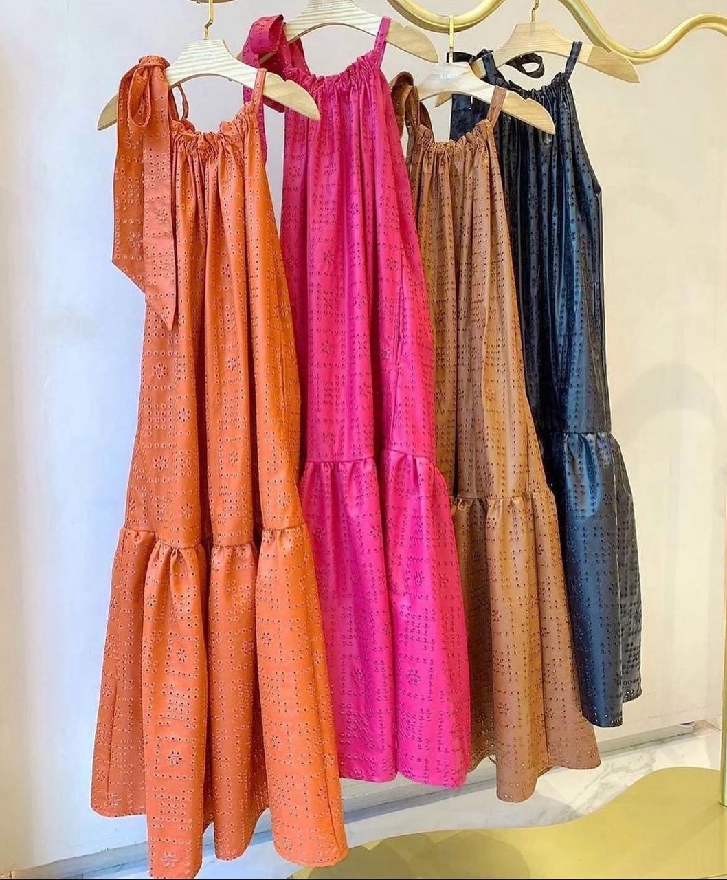 VESTIDO COURO PU LONGO