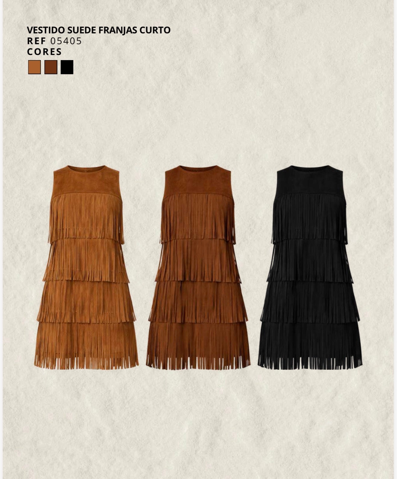 VESTIDO SUEDE FRANJAS CURTO