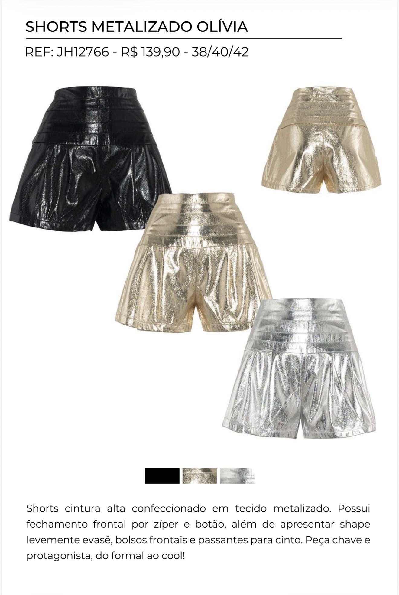 SHORTS METALIZADO OLIVIA