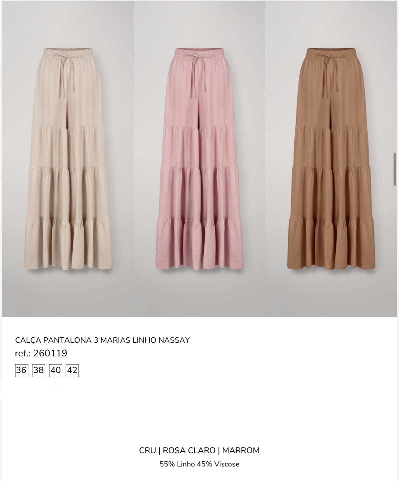 CALÇA PANTALONA LINHO NASSAY