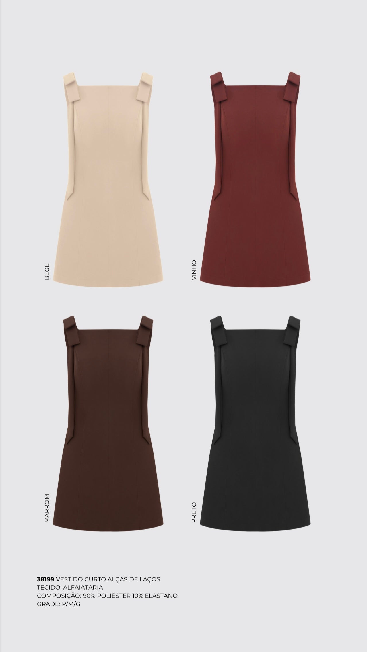 VESTIDO CURTO ALÇAS DE LAÇOS