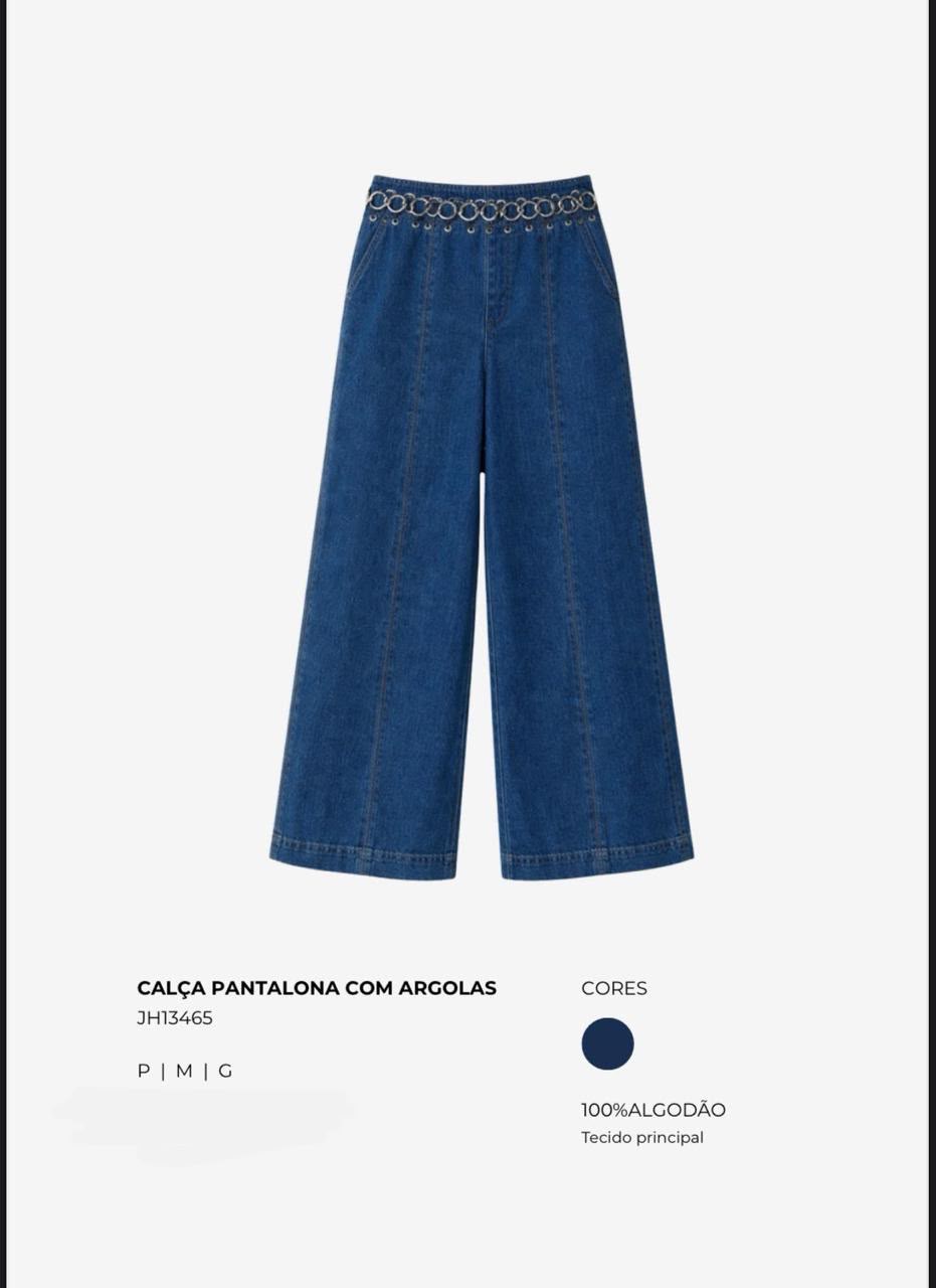 CALÇA PANTALONA COM ARGOLAS