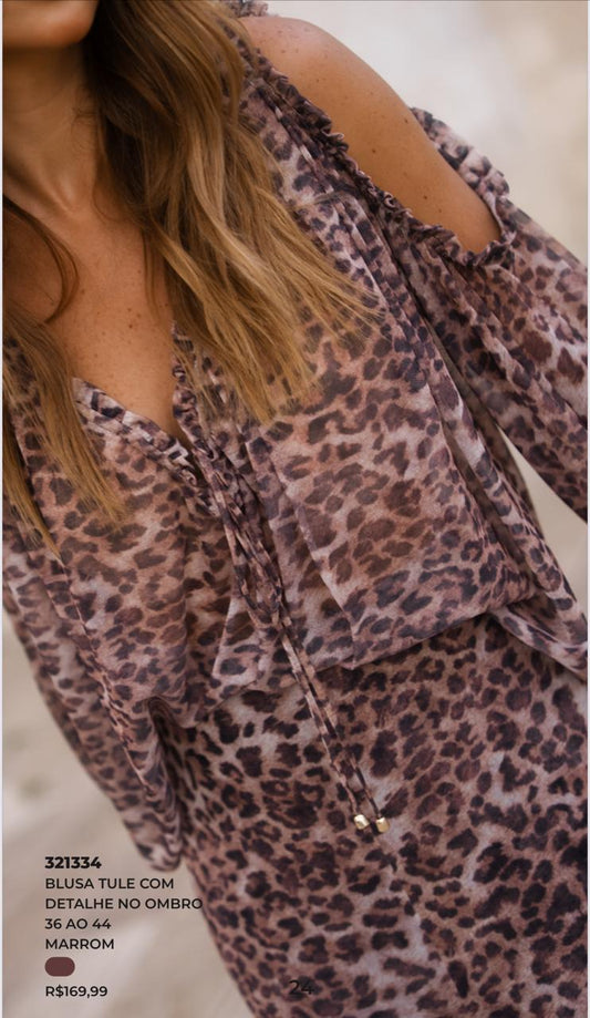BLUSA TULE COM DETALHE NO OMBRO