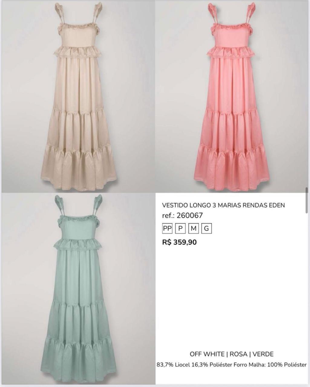 VESTIDO LONGO 3 MARIAS RENDAS