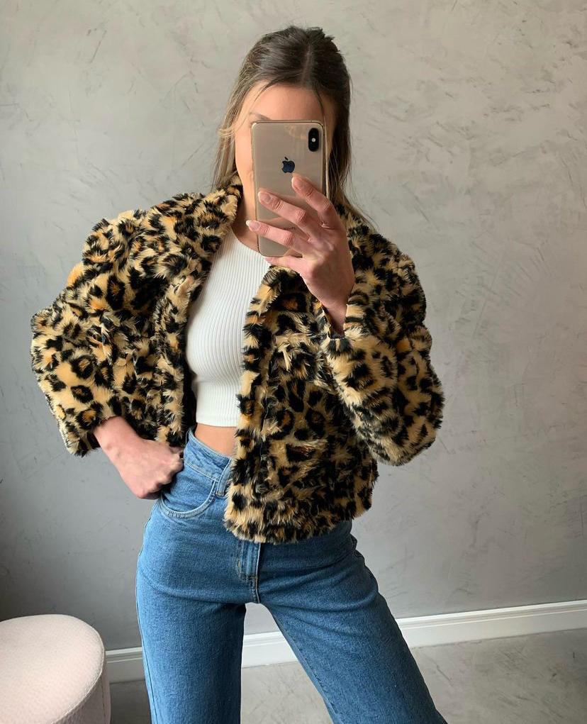 JAQUETA ANIMAL PRINT PELINHO