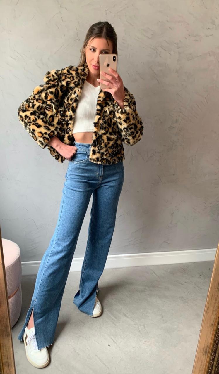 JAQUETA ANIMAL PRINT PELINHO