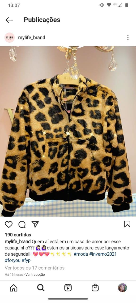 JAQUETA ANIMAL PRINT PELINHO