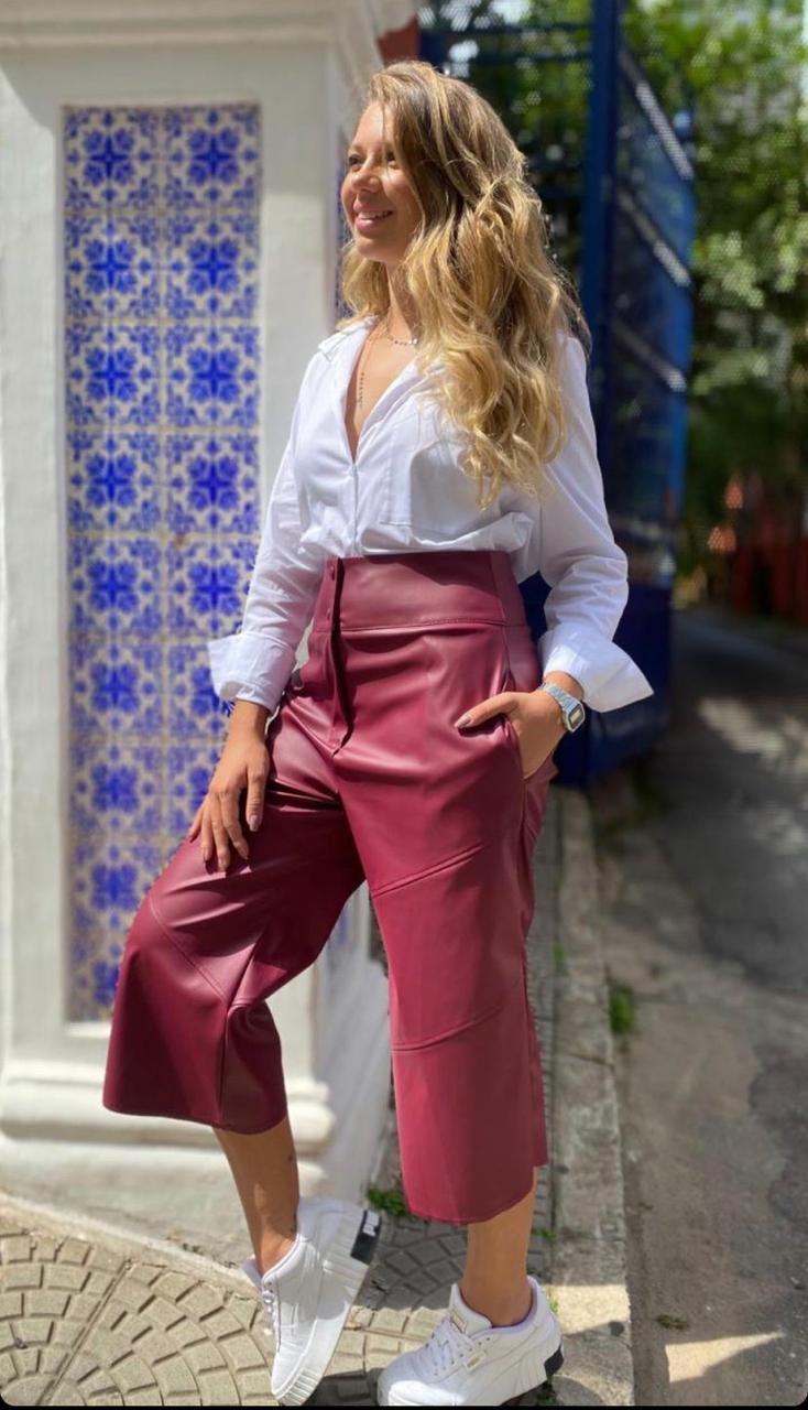 CALÇA PANTACOURT COURO PU