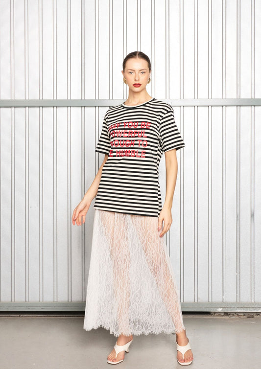 BLUSA LISTRADA ESTAMPADA