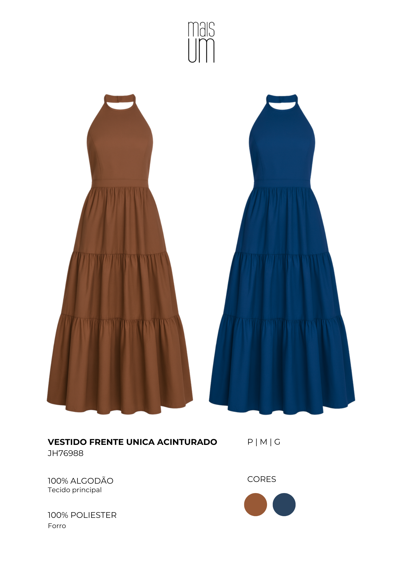 VESTIDO FRENTE UNICA ACINTURADO
