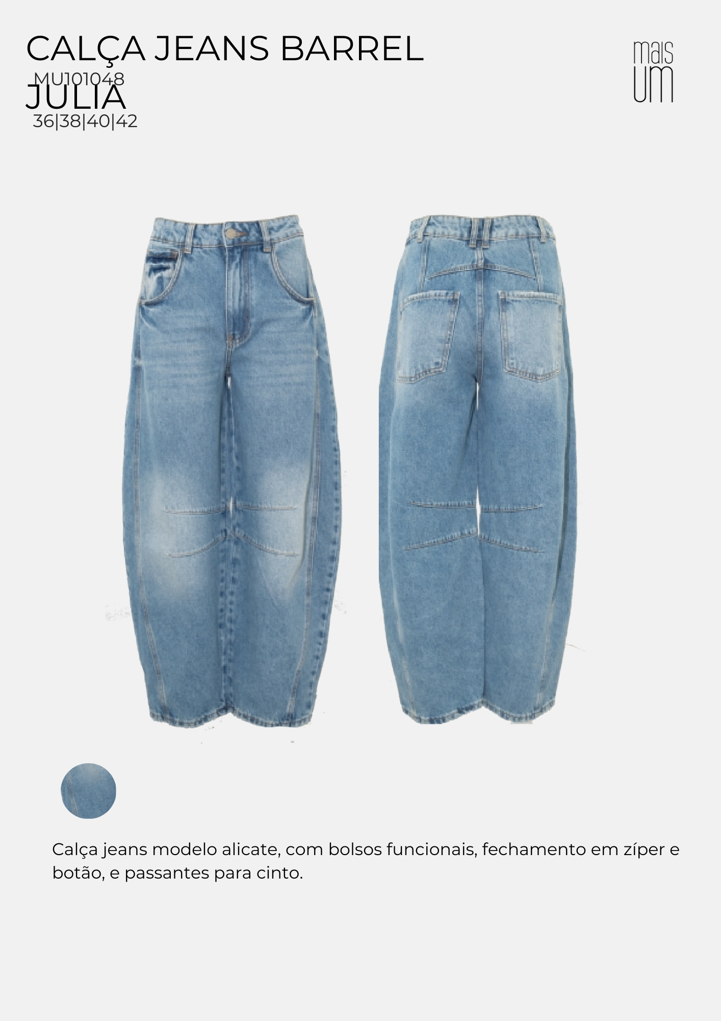 CALÇA JEANS BARREL JULIA