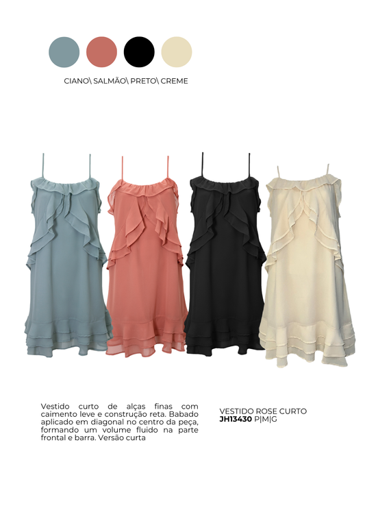 VESTIDO ROSE CURTO