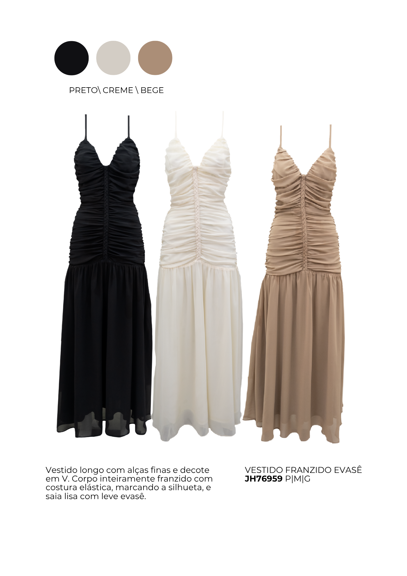 VESTIDO FRANZIDO EVASÊ