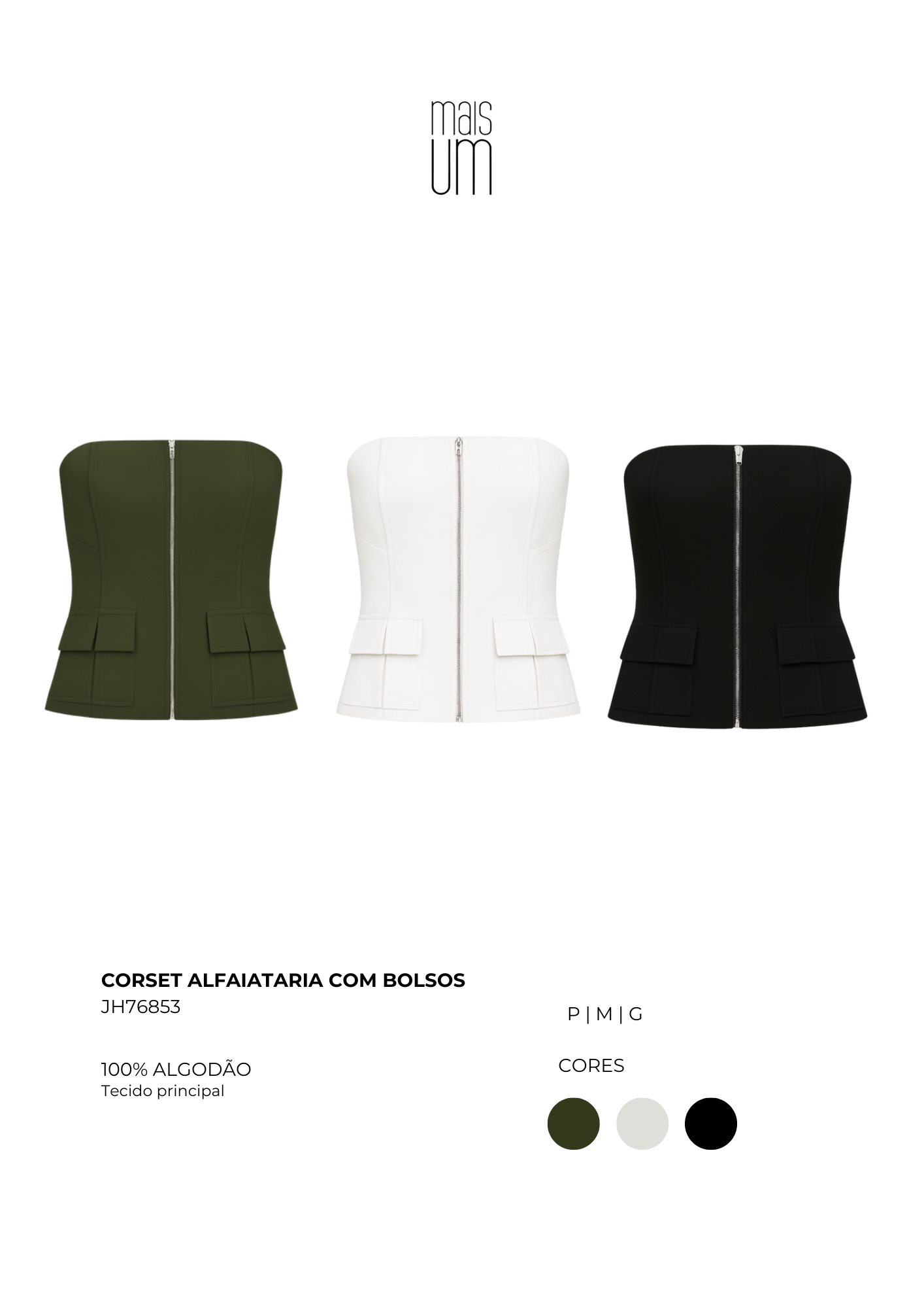 CORSET ALFAIATARIA COM BOLSOS